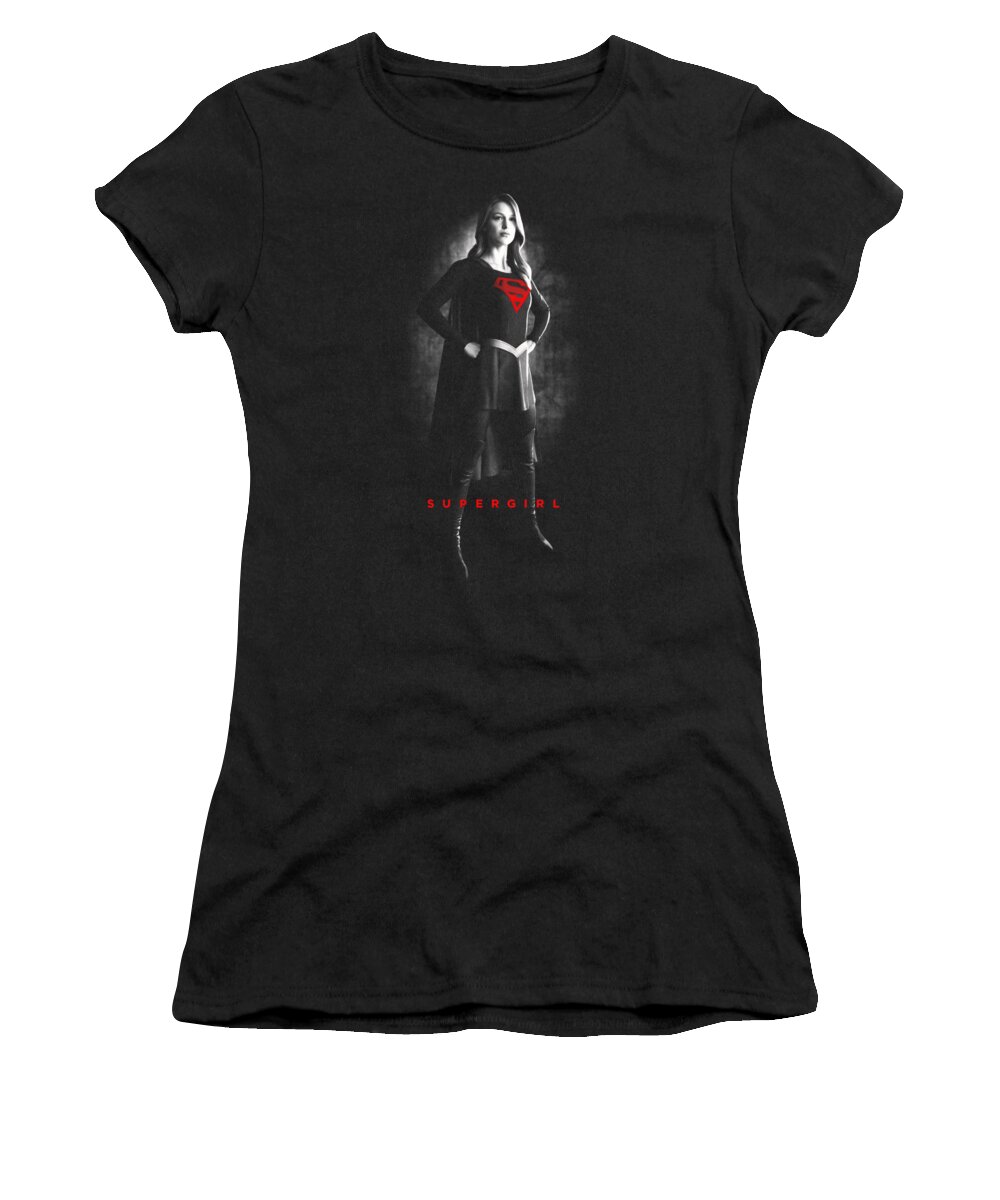  Women's T-Shirt featuring the digital art Supergirl - Supergirl Noir by Brand A