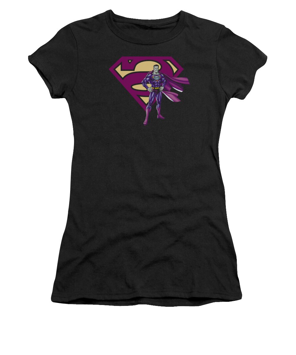 Superman Women's T-Shirt featuring the digital art Superman - Bizarro And Logo by Brand A