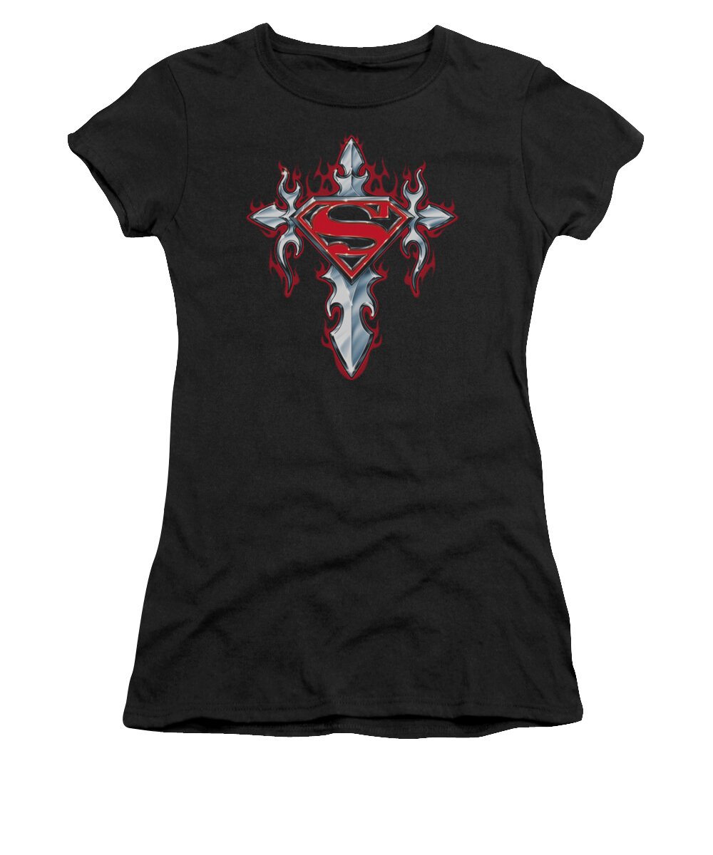  Women's T-Shirt featuring the digital art Superman - Gothic Steel Logo by Brand A