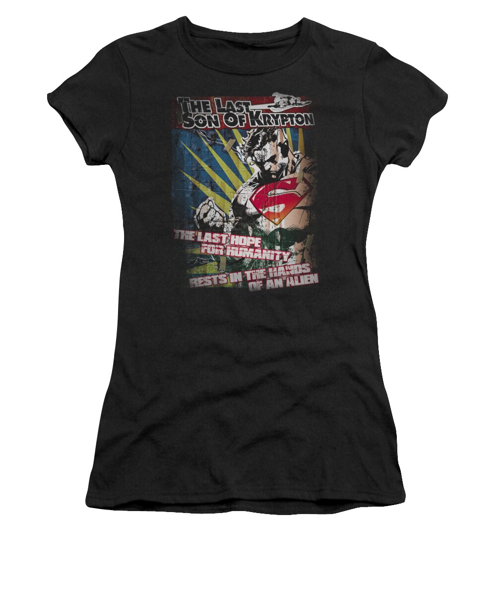  Women's T-Shirt featuring the digital art Superman - Last Hope by Brand A