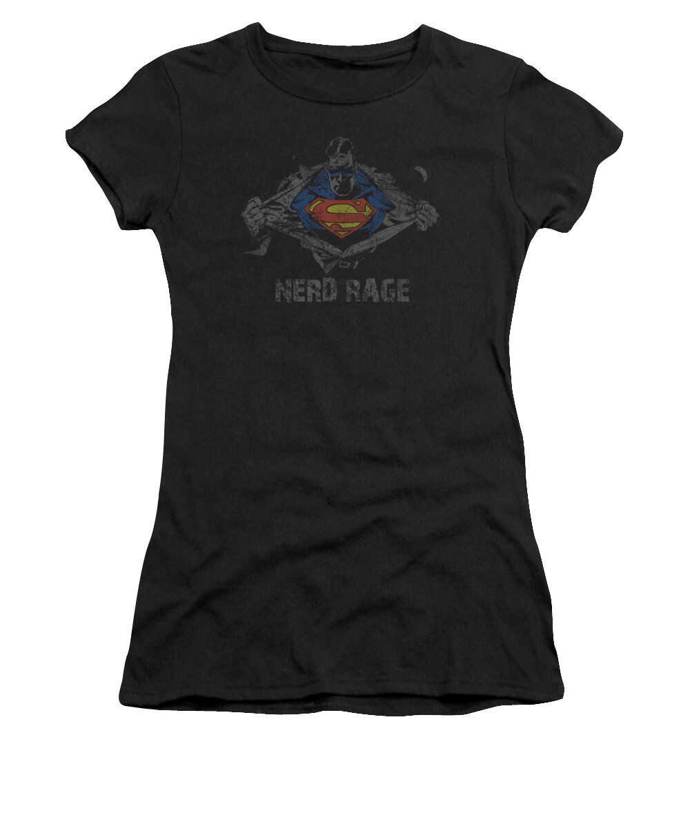  Women's T-Shirt featuring the digital art Superman - Nerd Rage by Brand A