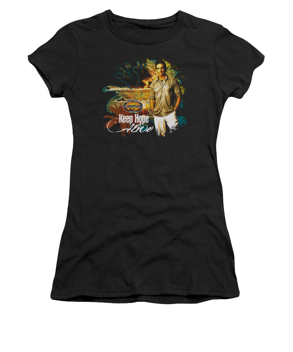  Women's T-Shirt featuring the digital art Survivor - Keep Hope Alive by Brand A
