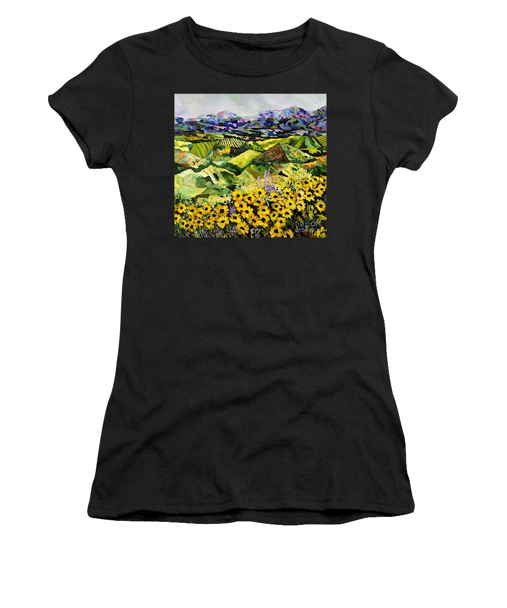 Landscape Women's T-Shirt featuring the painting Sweet Bluff by Allan P Friedlander