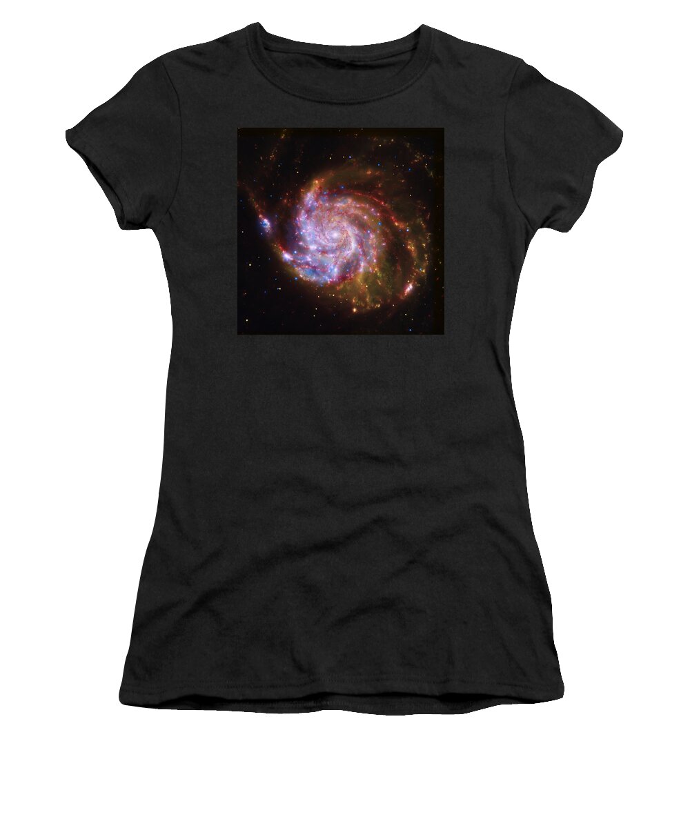 Universe Women's T-Shirt featuring the photograph Swirling Red Galaxy by Jennifer Rondinelli Reilly - Fine Art Photography