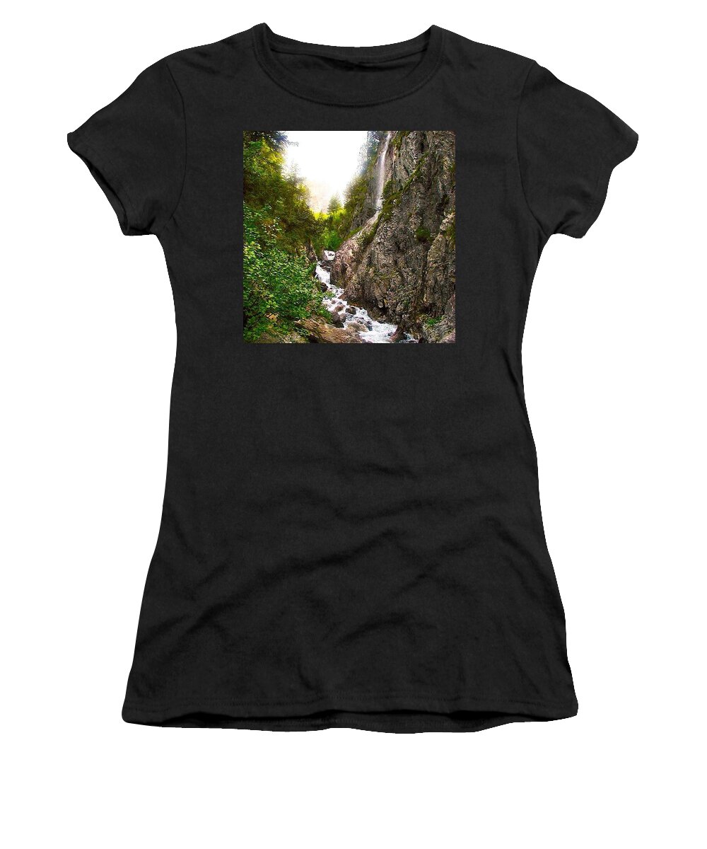 Mountains Women's T-Shirt featuring the photograph Swiss Fairytale - Hiking Switzerland by Anna Porter