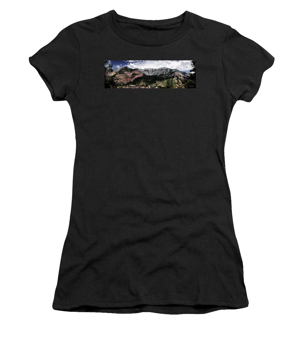 Telluride Women's T-Shirt featuring the photograph Telluride From the Air by Lucy VanSwearingen