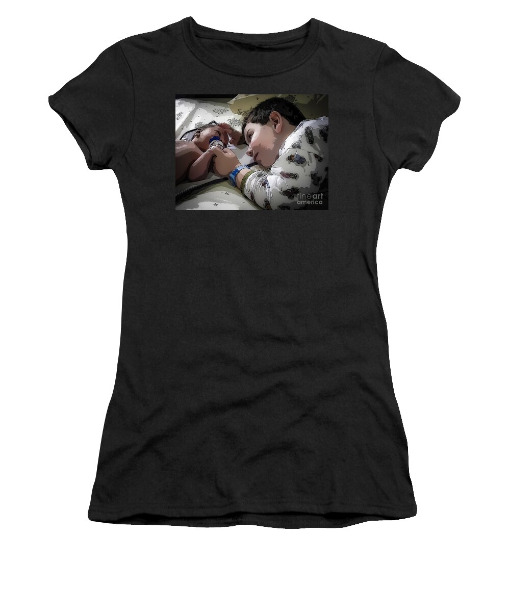 People Women's T-Shirt featuring the photograph Tender Moments by Bianca Nadeau