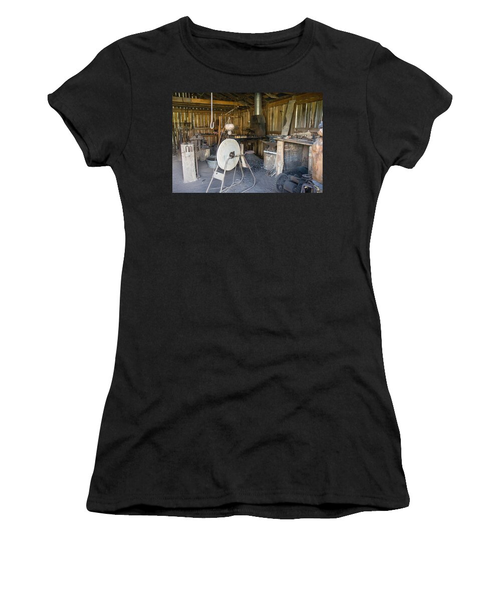 Jackson's Mill Women's T-Shirt featuring the photograph The Blacksmith Shop by Mary Almond