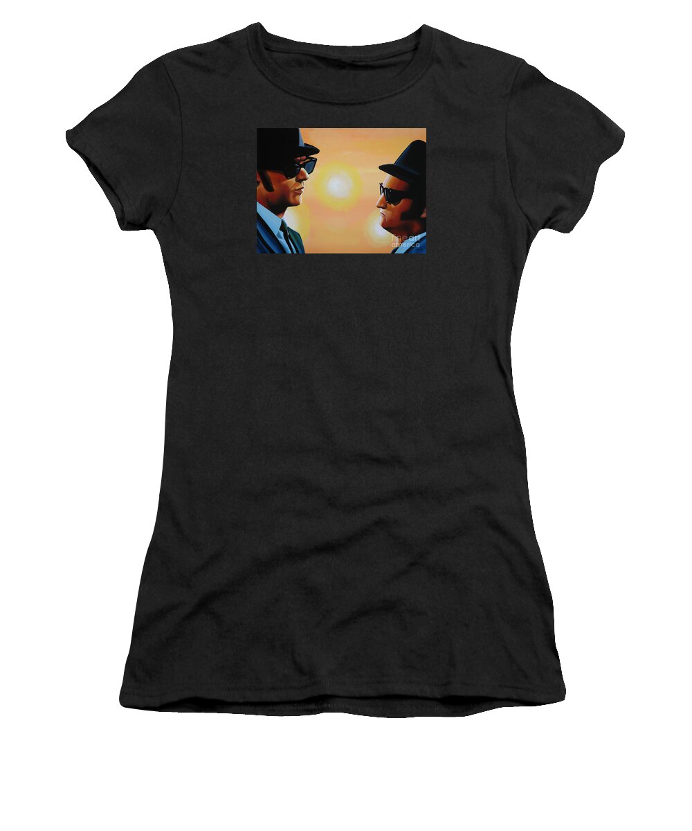The Blues Brothers Women's T-Shirt featuring the painting The Blues Brothers by Paul Meijering