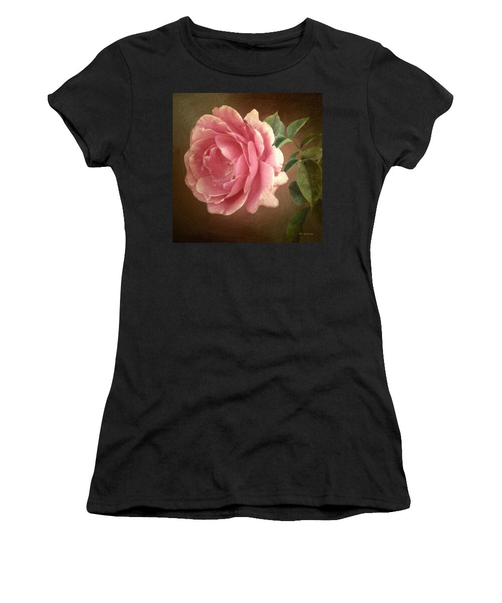 Pink Rose Women's T-Shirt featuring the painting The Blush of Innocence by RC DeWinter