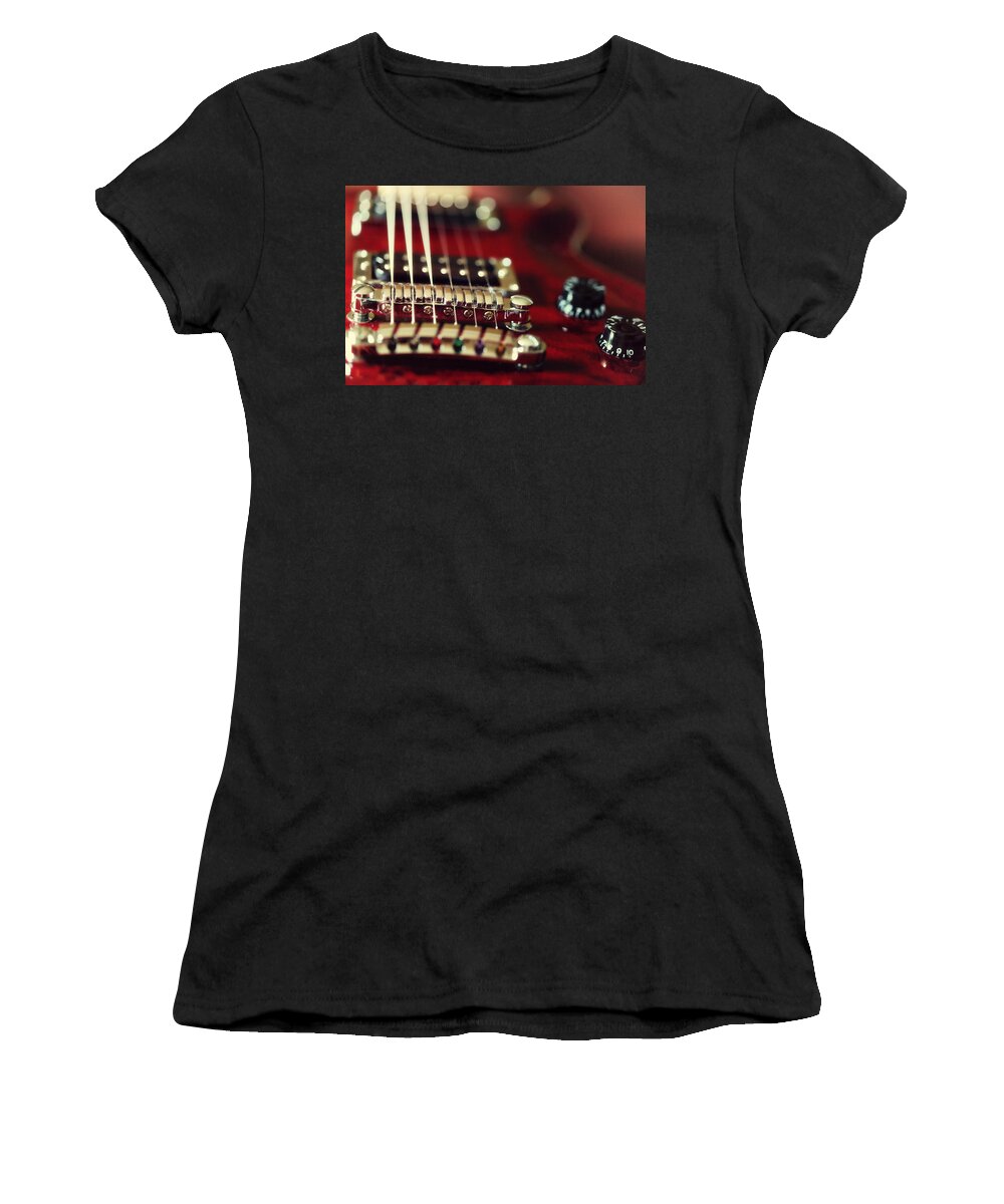Guitar Bridge Women's T-Shirt featuring the photograph The Bridge by Karol Livote