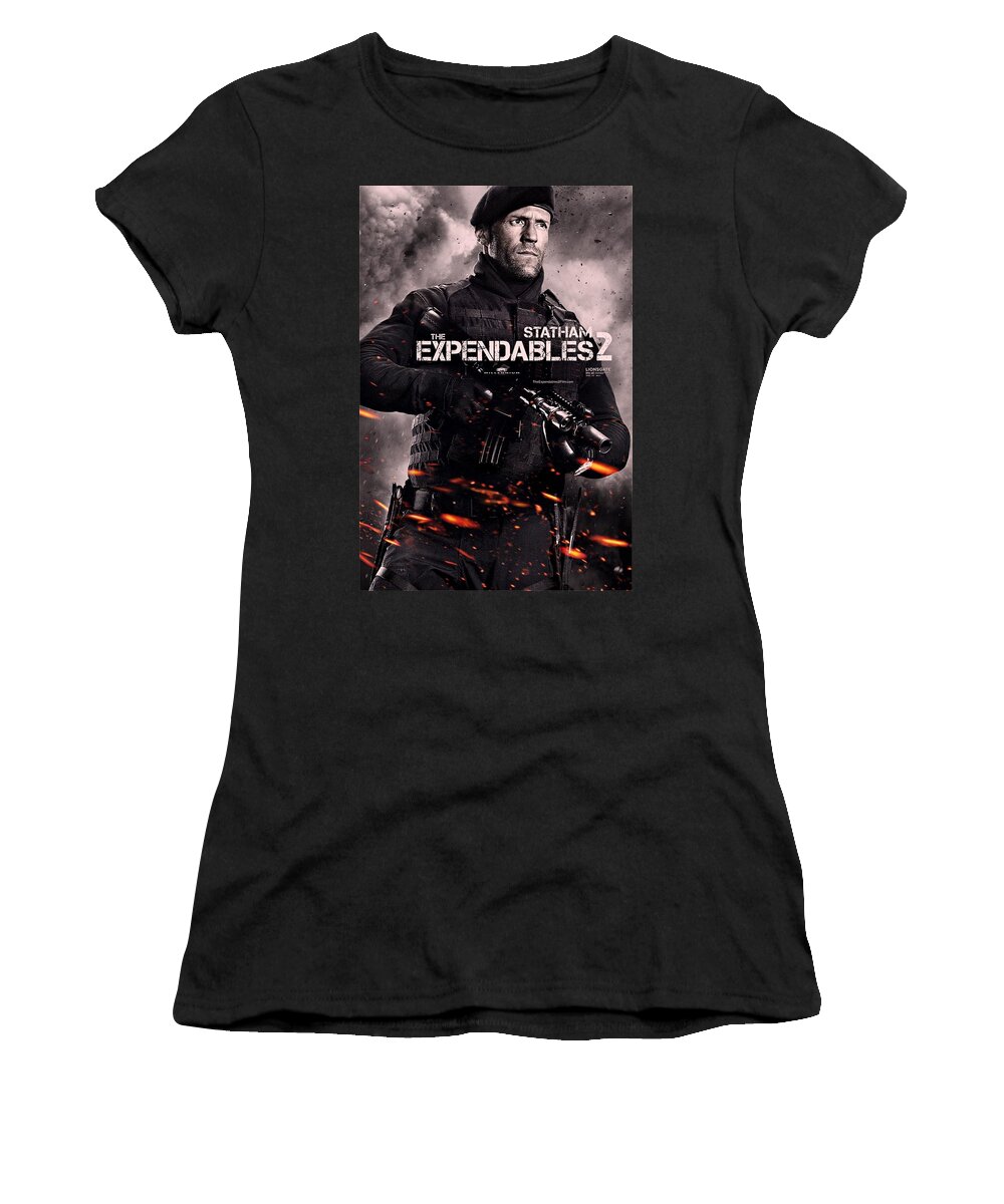 The Expendables 2 Women's T-Shirt featuring the photograph The Expendables 2 Statham by Movie Poster Prints