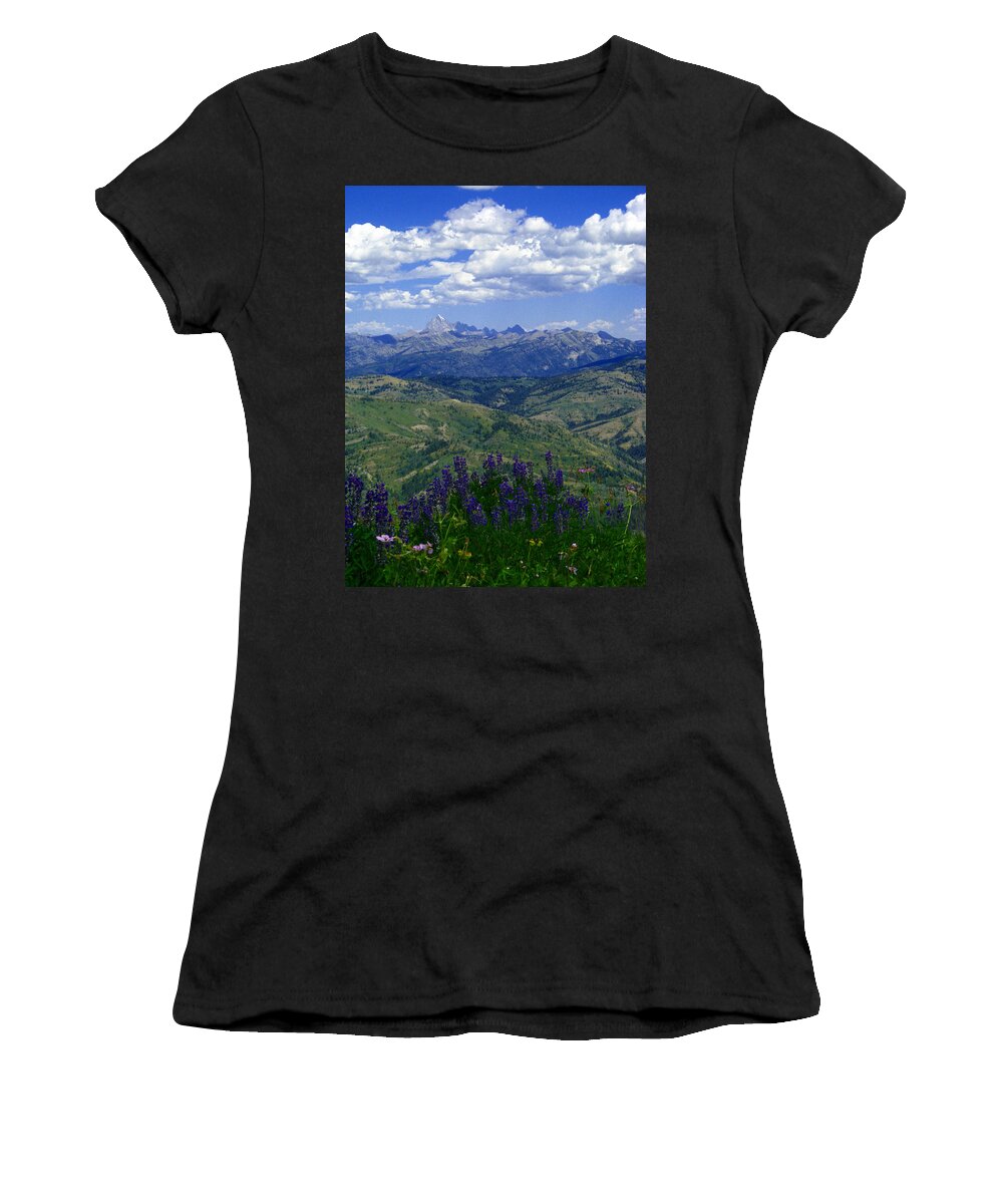 Lupines Women's T-Shirt featuring the photograph The Grand and Lupines by Raymond Salani III