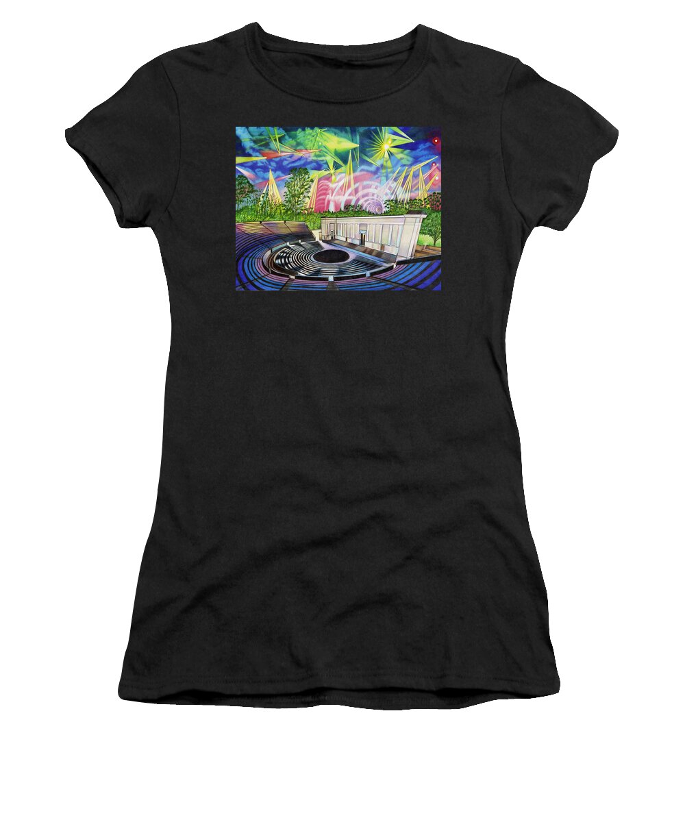 The Greek Theatre Women's T-Shirt featuring the drawing The Greek Theatre by Joshua Morton