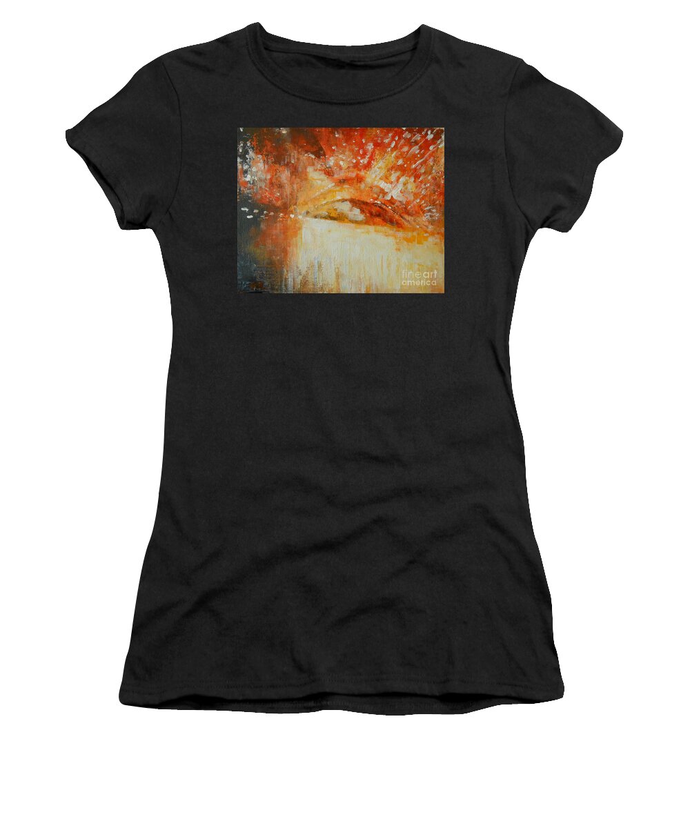 Abstract Women's T-Shirt featuring the painting The Last Blast by Jane See