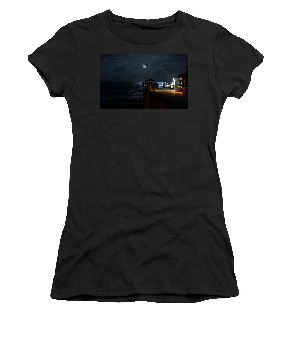 Pier Women's T-Shirt featuring the photograph The Last Outpost by Laura Fasulo