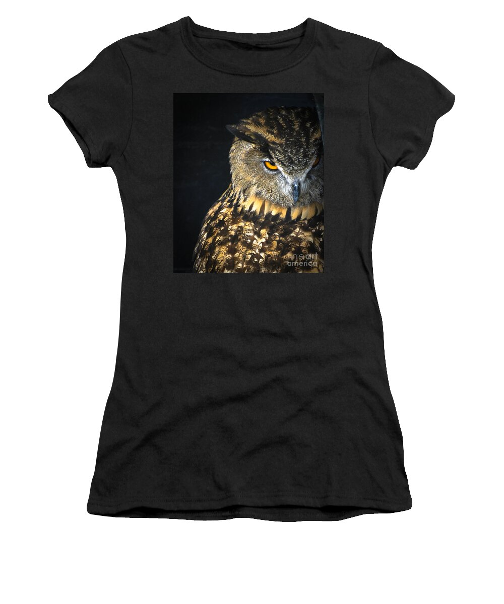 Owl Women's T-Shirt featuring the photograph The Look by Amy Porter