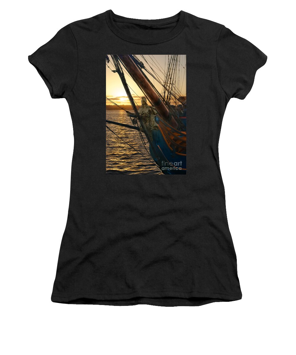 Hms Surprise Ship Women's T-Shirt featuring the photograph The Majesty Of The Ocean by Claudia Ellis