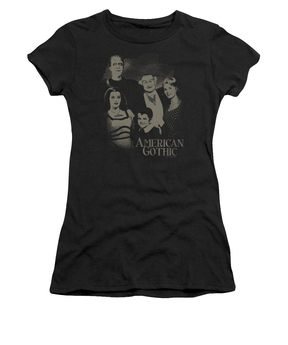 The Munsters Women's T-Shirt featuring the digital art The Munsters - American Gothic by Brand A