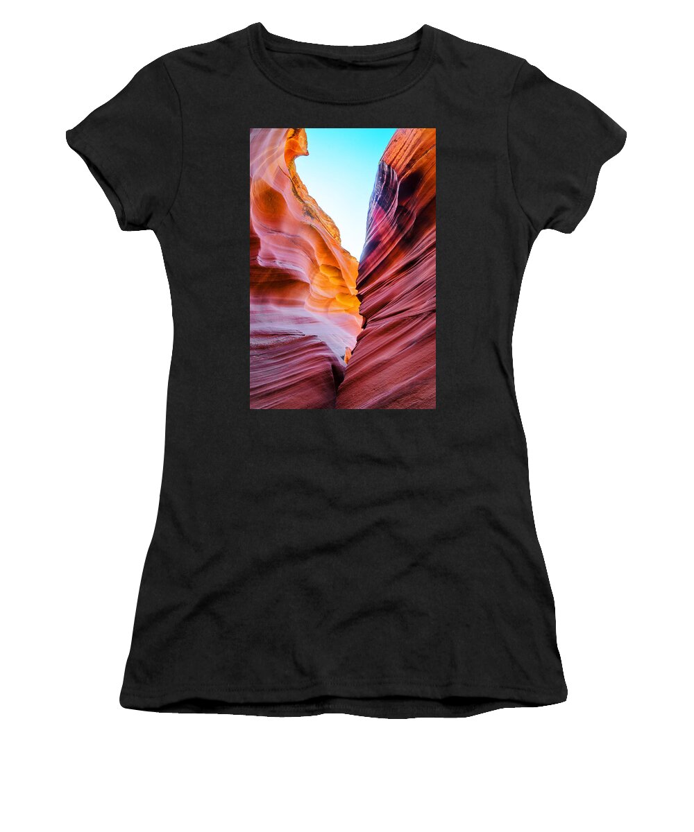 Antelope Canyon Women's T-Shirt featuring the photograph The Mysterious Canyon 2 by Jason Chu