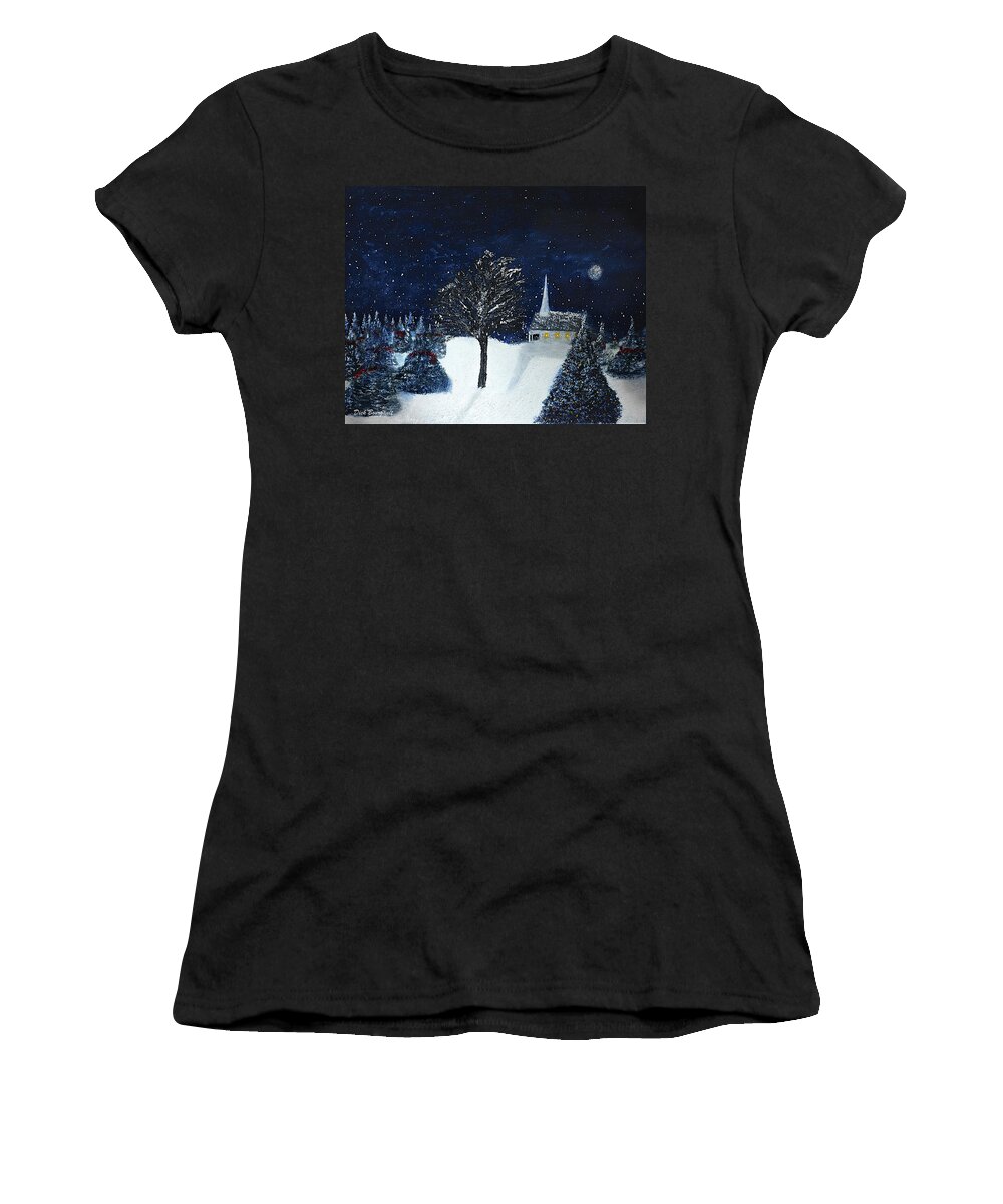 Christmas Women's T-Shirt featuring the painting The Night Before Christmas by Dick Bourgault