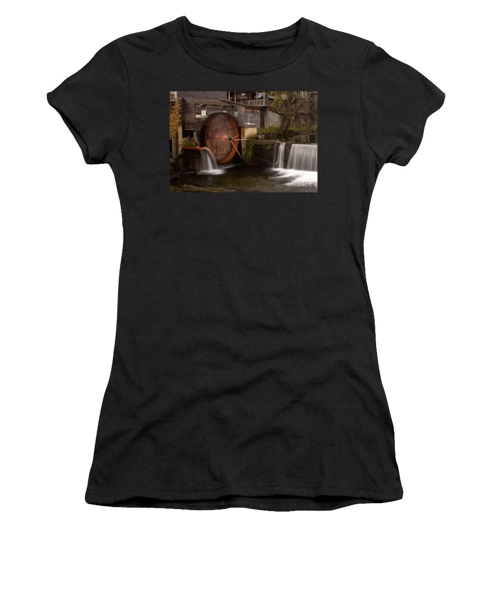 Grist Women's T-Shirt featuring the photograph The Old Mill Detail by Douglas Stucky