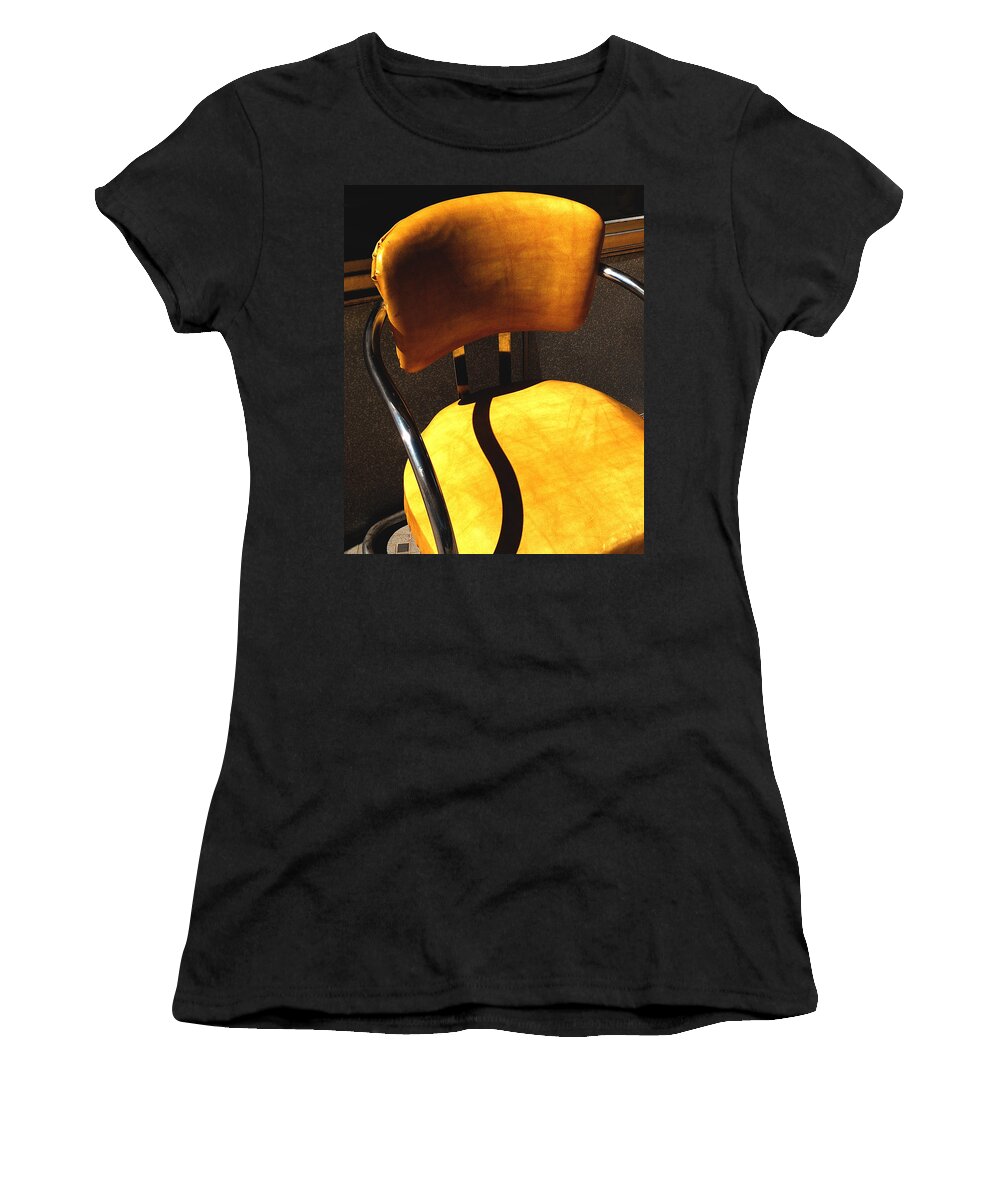 Abstracts Women's T-Shirt featuring the photograph The Only One - Yellow Chair with Shadow by Steven Milner
