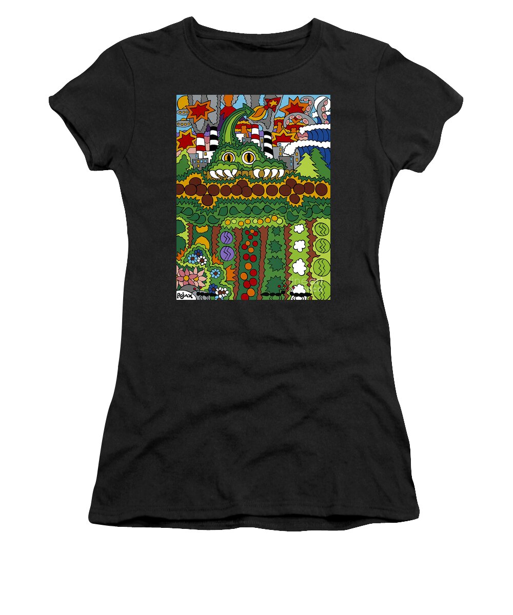Garden Women's T-Shirt featuring the painting The Other Side of the Garden by Rojax Art