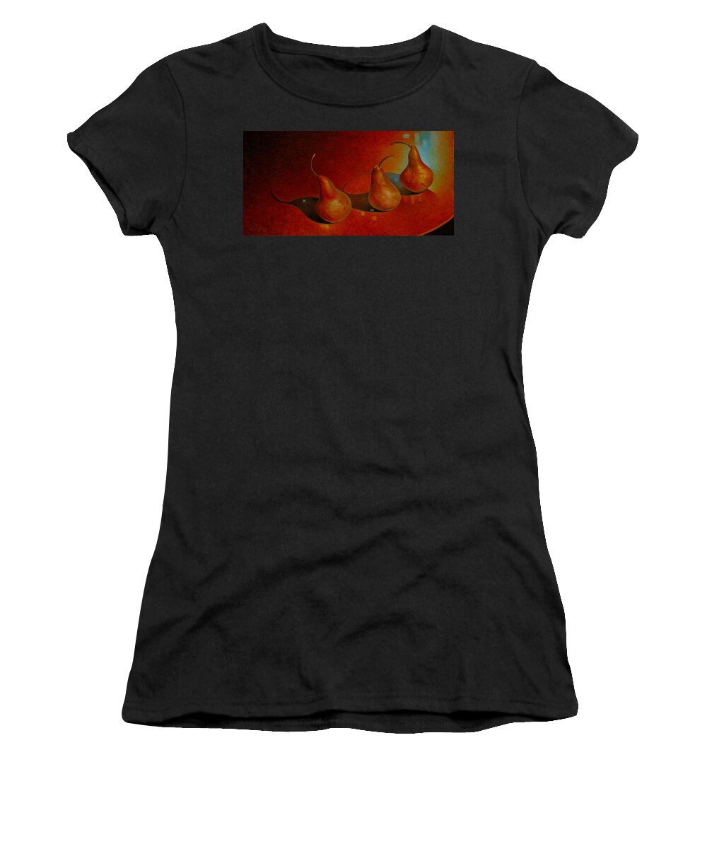 Fruit Women's T-Shirt featuring the painting The Pyrus Communis Trio by T S Carson