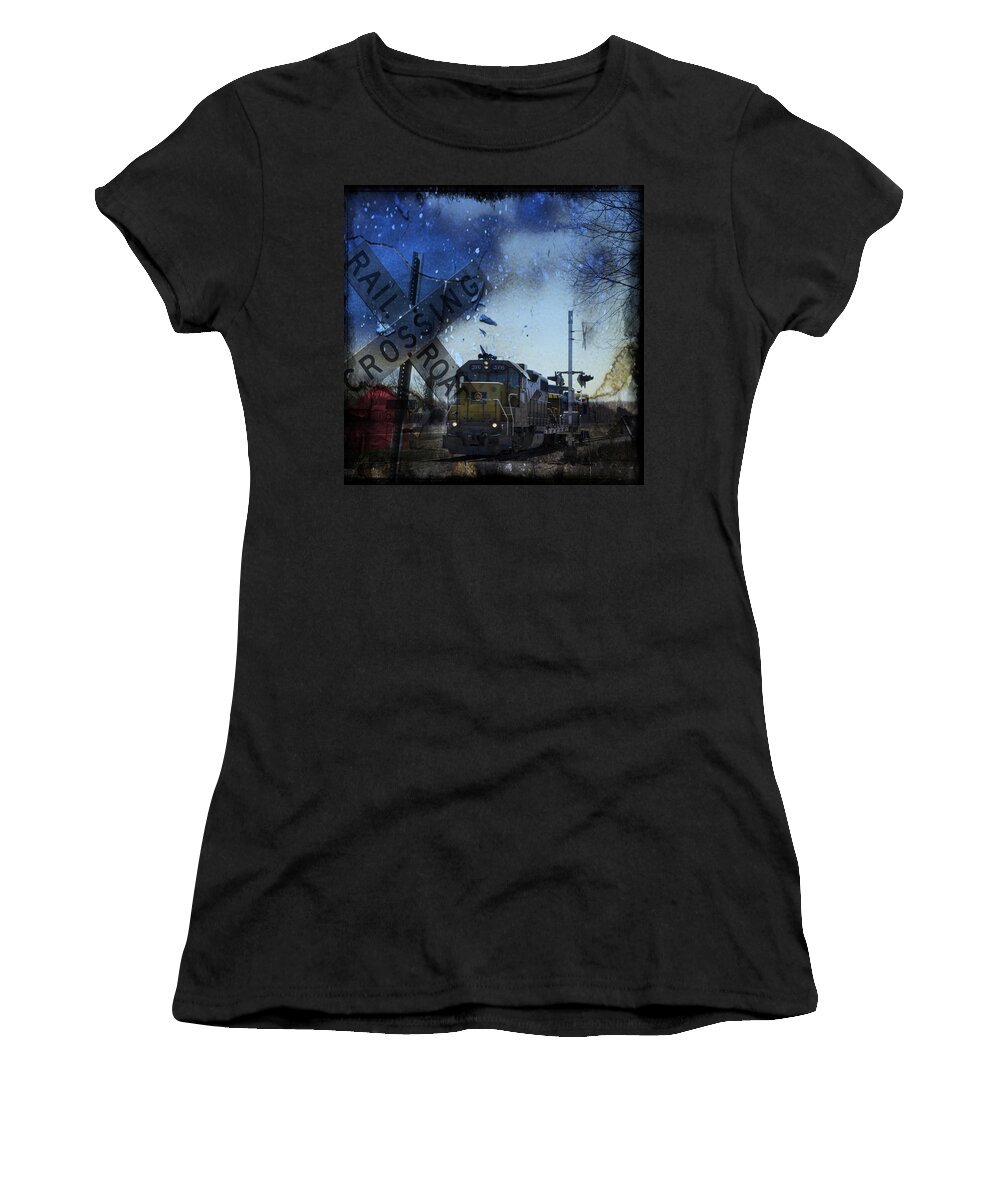 Train Women's T-Shirt featuring the photograph The Train by Evie Carrier