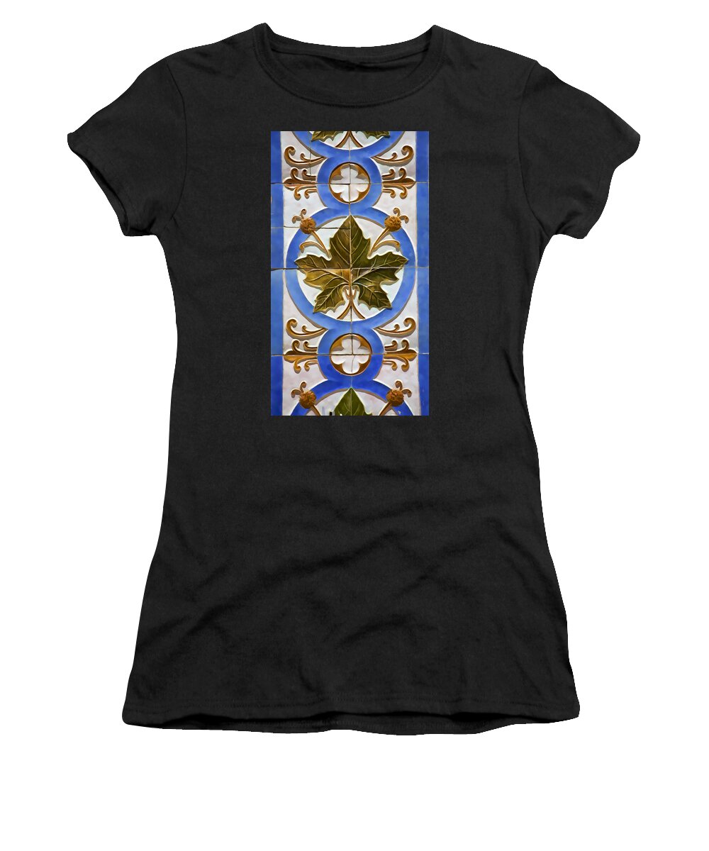 Blue Women's T-Shirt featuring the photograph Tile of Portugal by David Letts