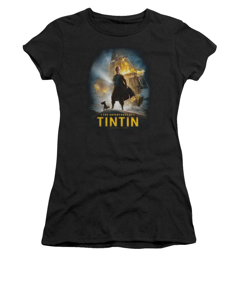 The Adventures Of Tintin Women's T-Shirt featuring the digital art Tintin - Poster by Brand A