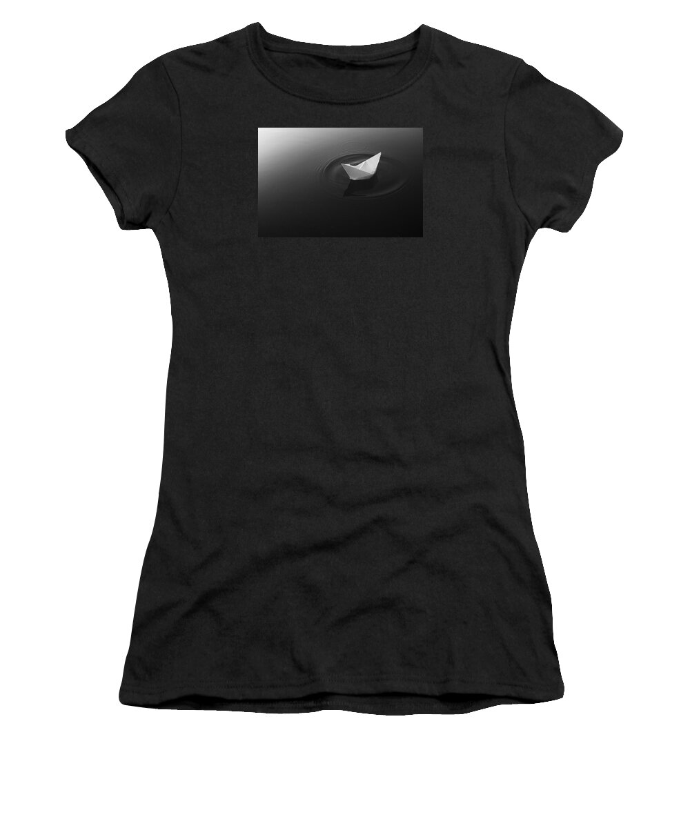 Paper Boat Women's T-Shirt featuring the photograph To Start the Odyssey by Angelo DeVal