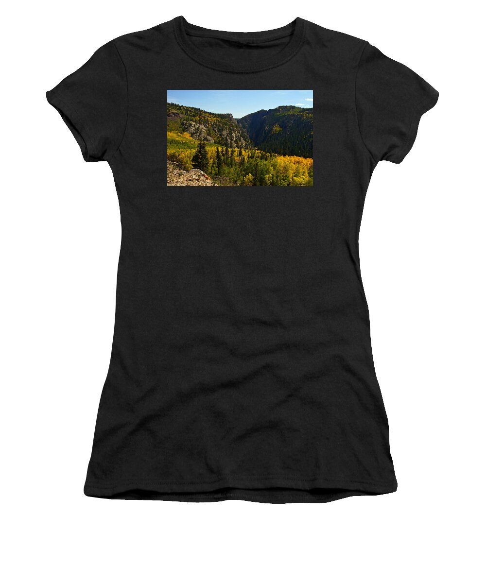 New Mexico Women's T-Shirt featuring the photograph Toltec Gorge West by Jeremy Rhoades