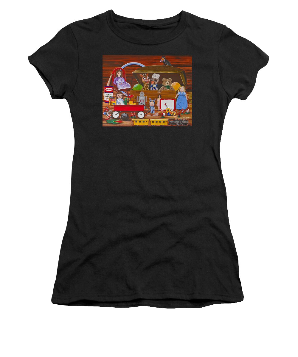 Toys Women's T-Shirt featuring the painting Toys in the Attic by Jennifer Lake