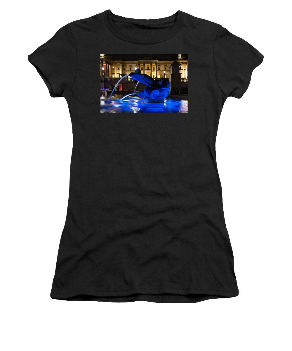 December Women's T-Shirt featuring the photograph Trafalgar Square at Night by Leah Palmer