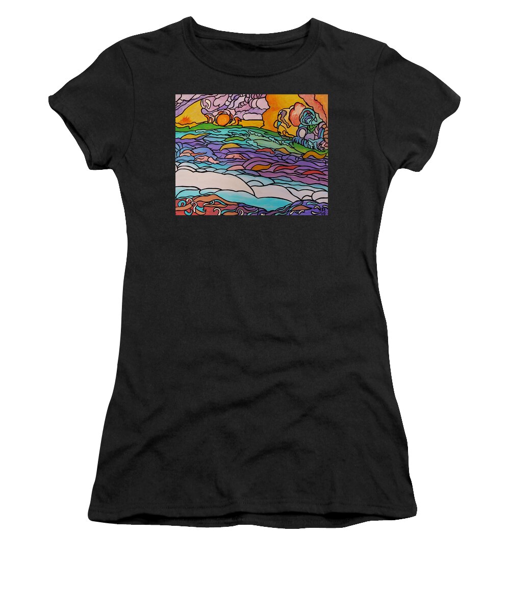 Tragic Women's T-Shirt featuring the painting Tragic by Barbara St Jean