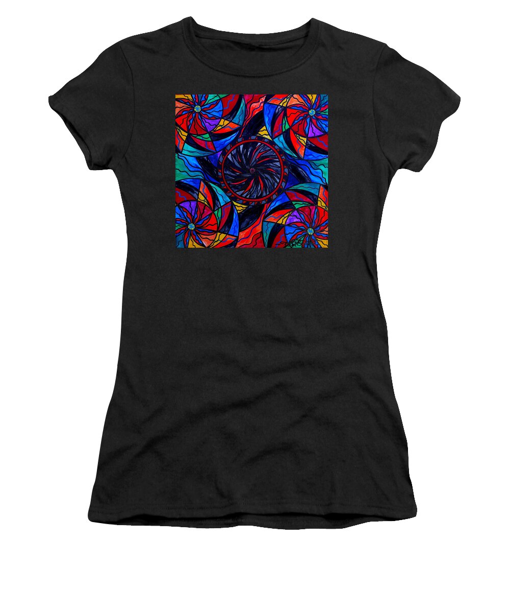 Vibration Women's T-Shirt featuring the painting Transforming Fear by Teal Eye Print Store