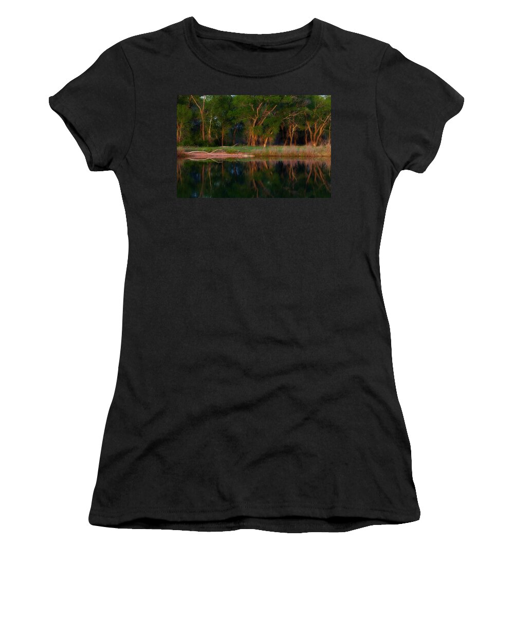 Reflection Women's T-Shirt featuring the photograph Trees of the Lake by Darren White