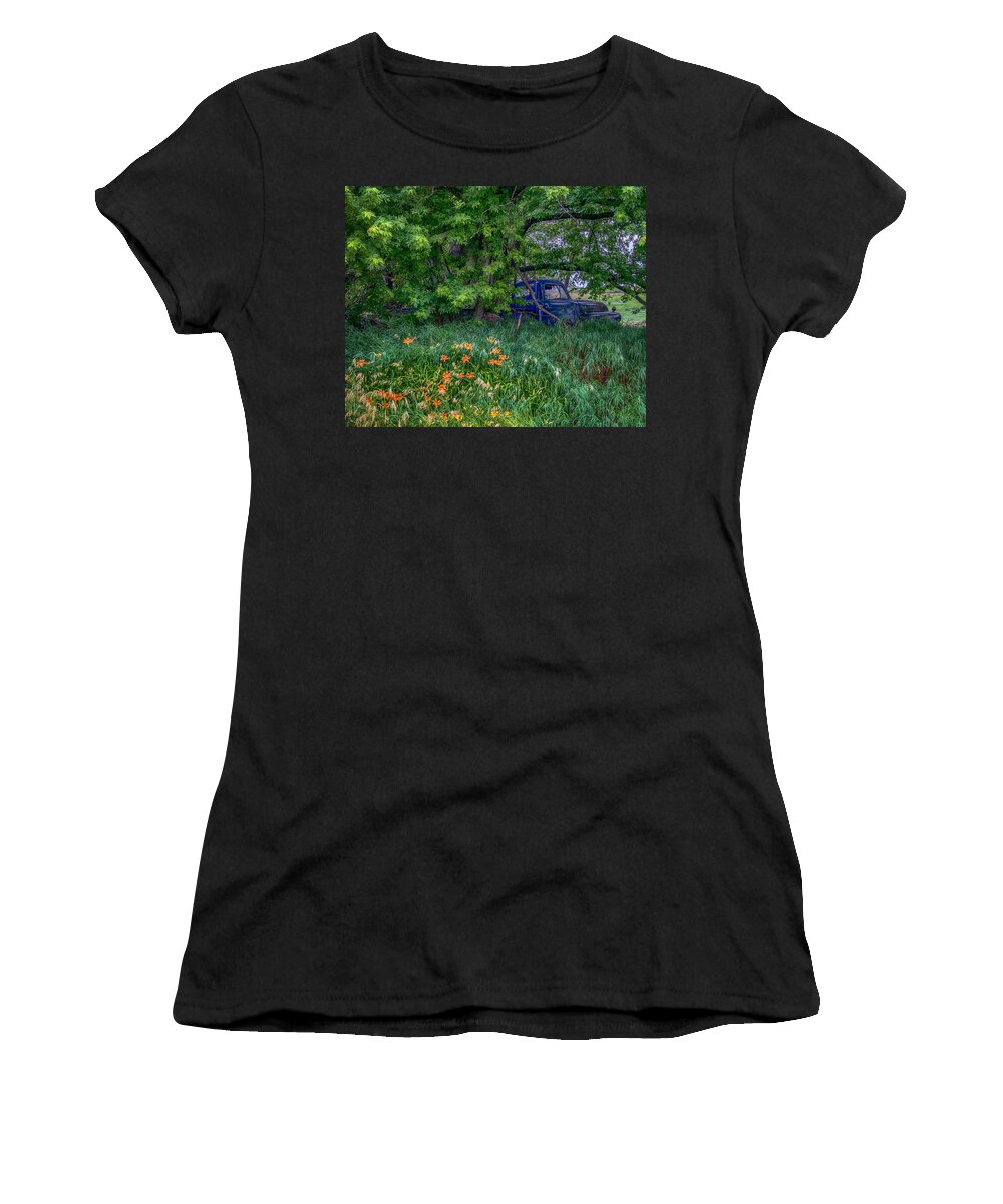 Paul Women's T-Shirt featuring the photograph Truck In The Forest by Paul Freidlund