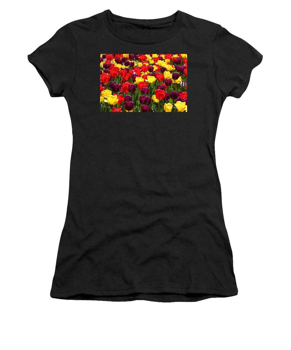 Tulip Fields Women's T-Shirt featuring the photograph Tulip Fields by Tap On Photo