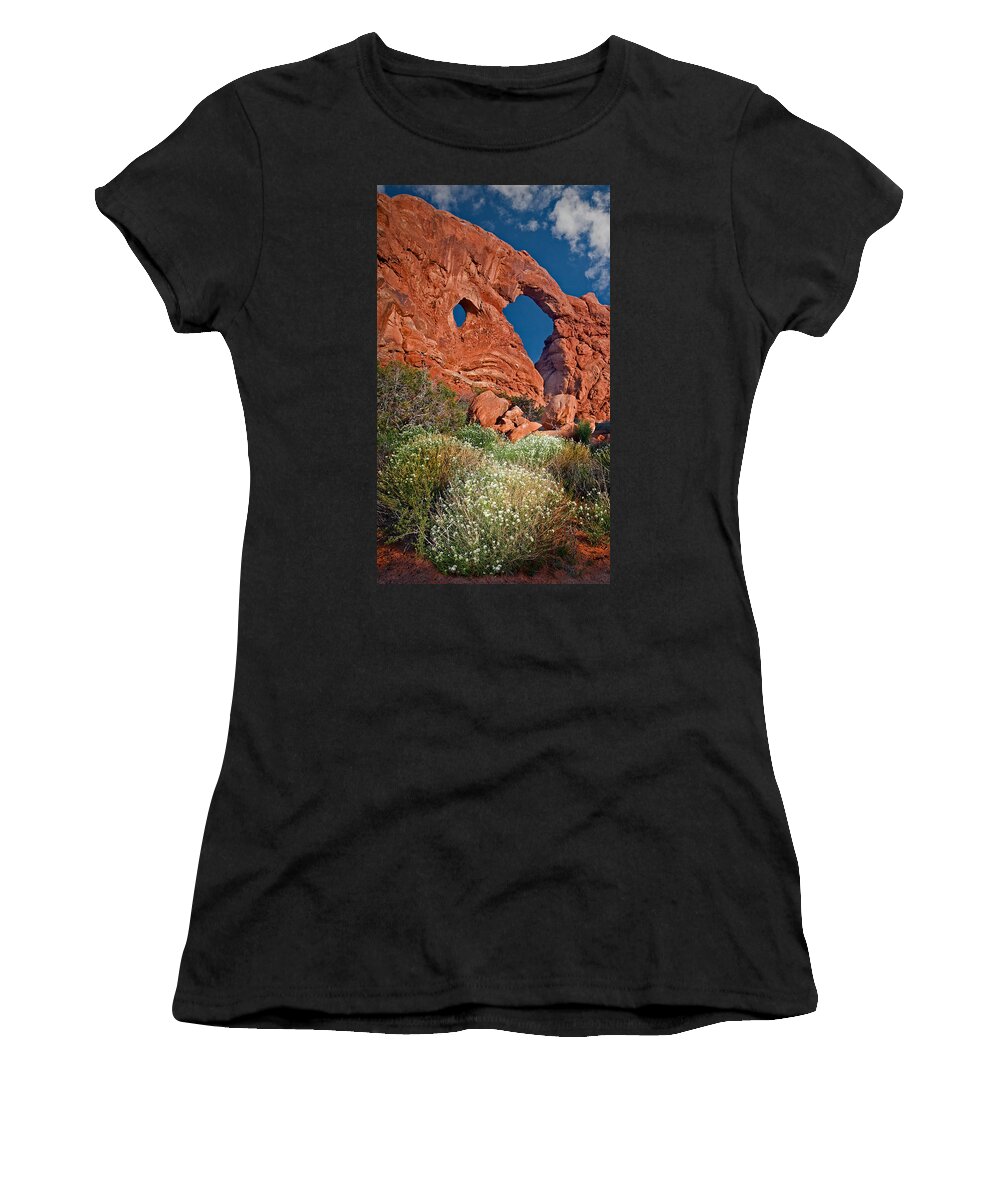 Arches National Park Women's T-Shirt featuring the photograph Turret Arch by Susan Candelario
