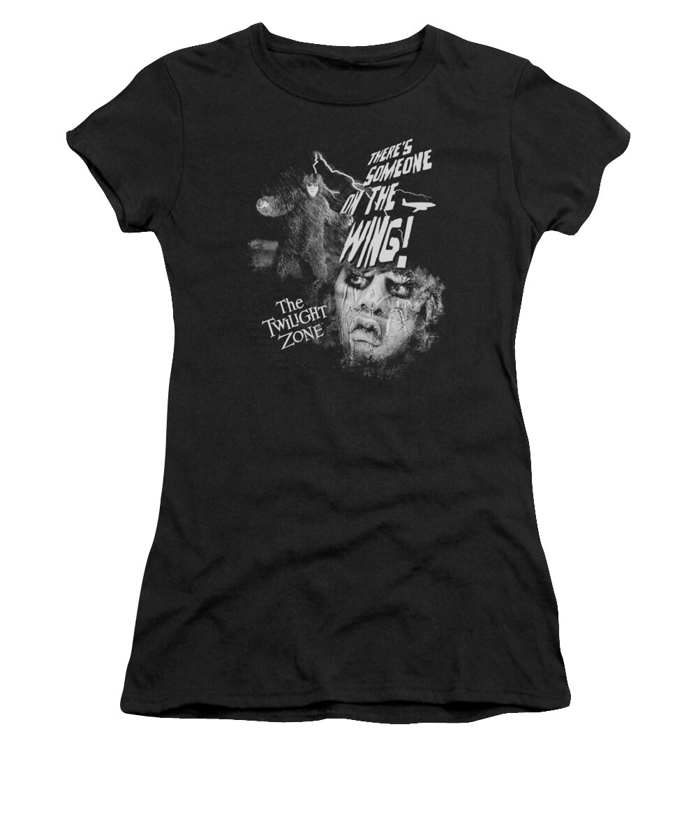  Women's T-Shirt featuring the digital art Twilight Zone - Someone On The Wing by Brand A