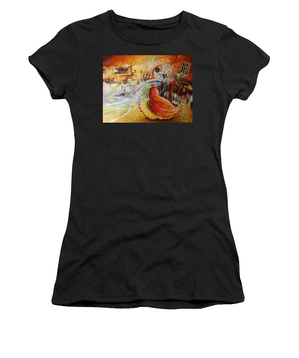 Travel Women's T-Shirt featuring the painting Una Vida by Miki De Goodaboom