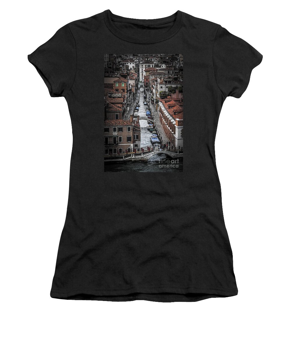 Venice Women's T-Shirt featuring the photograph Venice Canal 3 by Paul and Helen Woodford