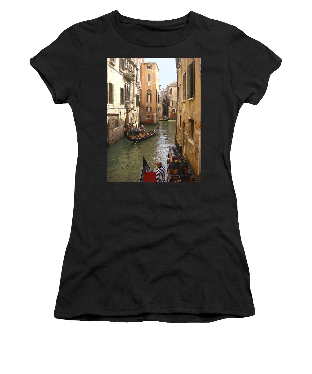 Europe Women's T-Shirt featuring the photograph Venice Gondolas by Karen Zuk Rosenblatt