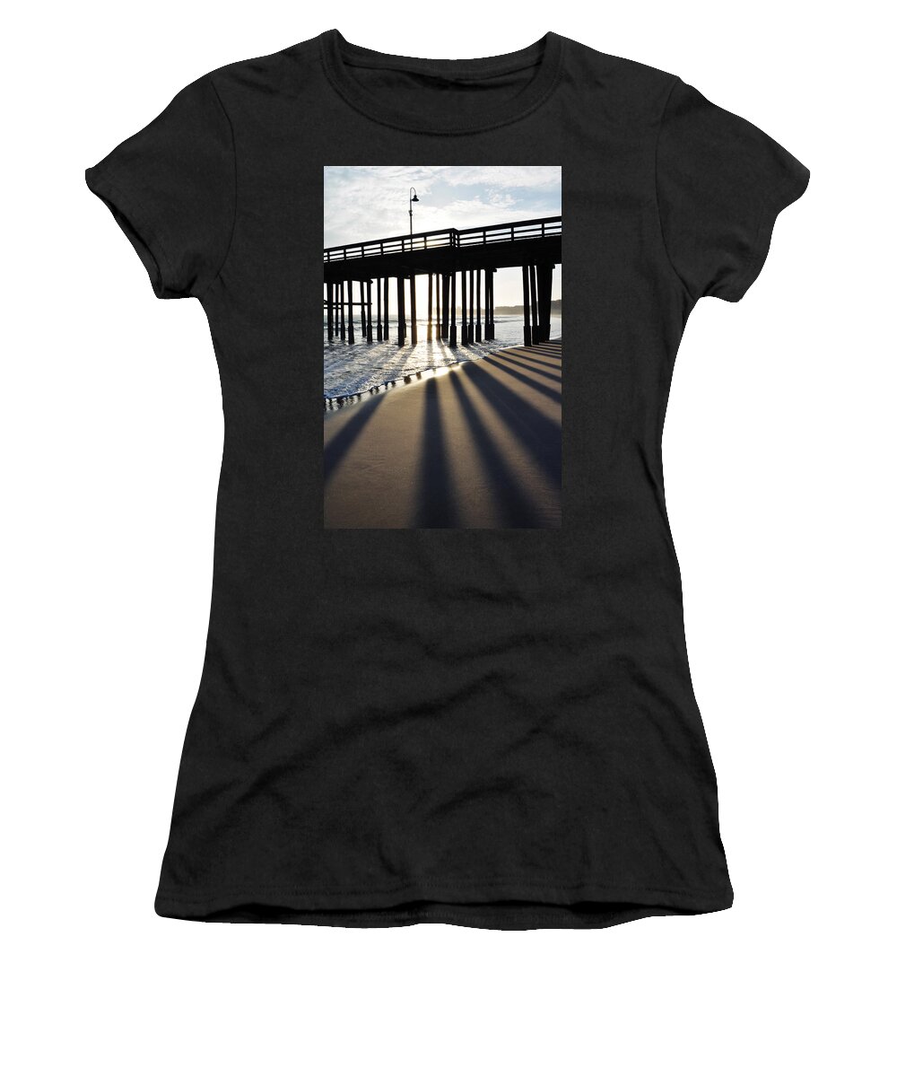 Ventura Women's T-Shirt featuring the photograph Ventura Pier Shadows by Kyle Hanson