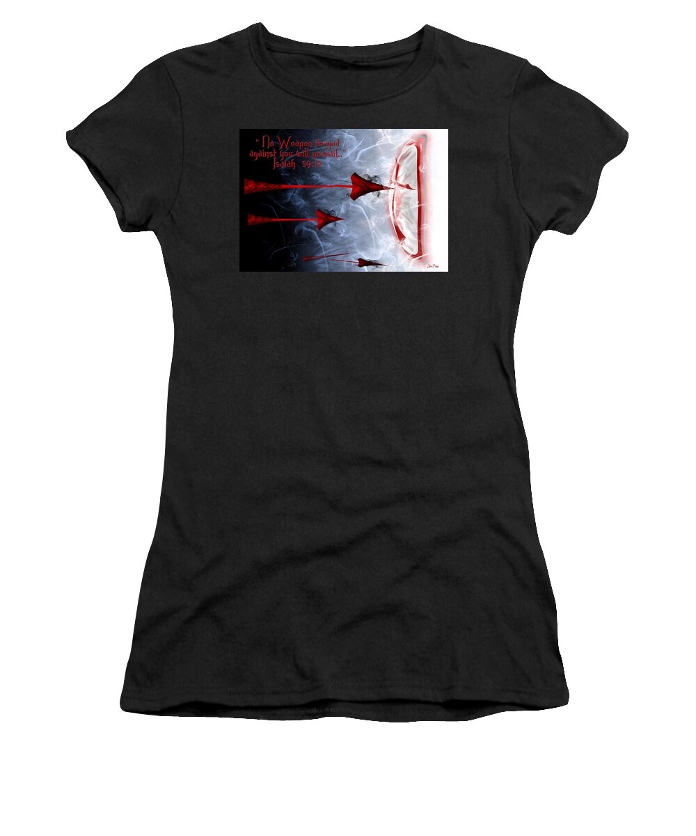 Victory Shield Women's T-Shirt featuring the digital art Victory Shield by Jennifer Page
