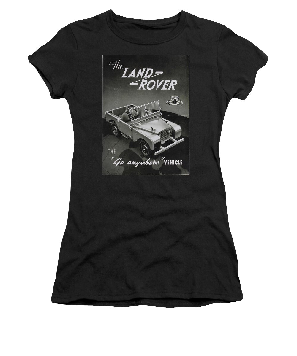 Landrover Women's T-Shirt featuring the photograph Vintage Land Rover Advert by Georgia Fowler