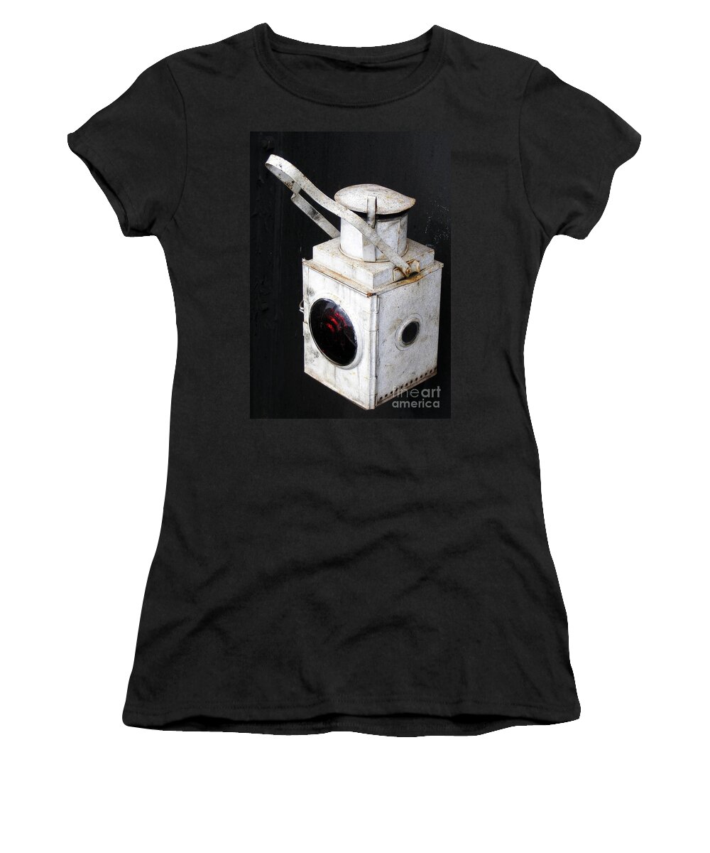 Vintage Women's T-Shirt featuring the photograph Vintage Train Lamp by Nina Ficur Feenan